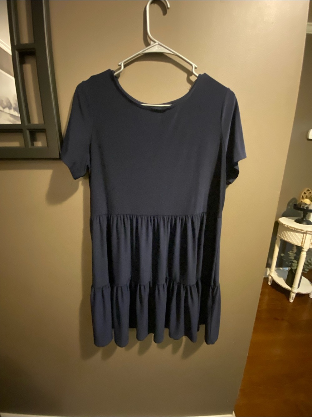 Tiered Short Sleeve Navy Dress - Everyday Effortless Style